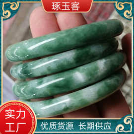 翡翠玉镯手镯批发 贵州翠圆条手镯女款玉石镯子厂家批发