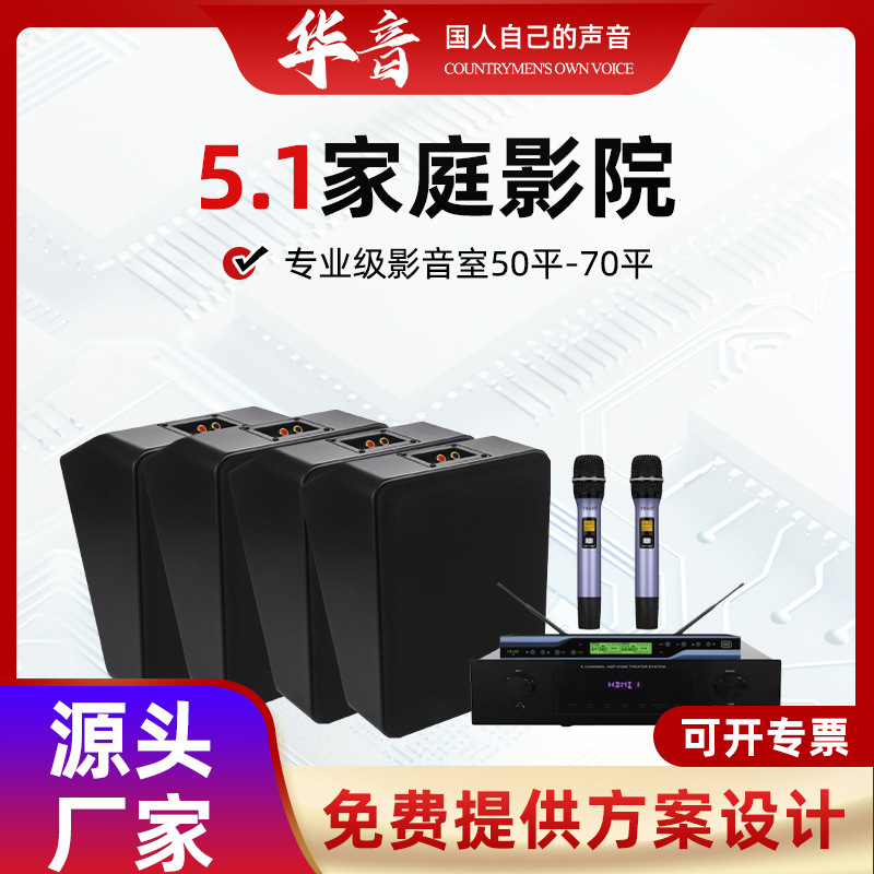5.1 Home Theater Professional-Grade Audio-Visual Room 50-70 Square Meters Dual 6.5inch Speakers Karaoke Amplifier Karaoke Sound System