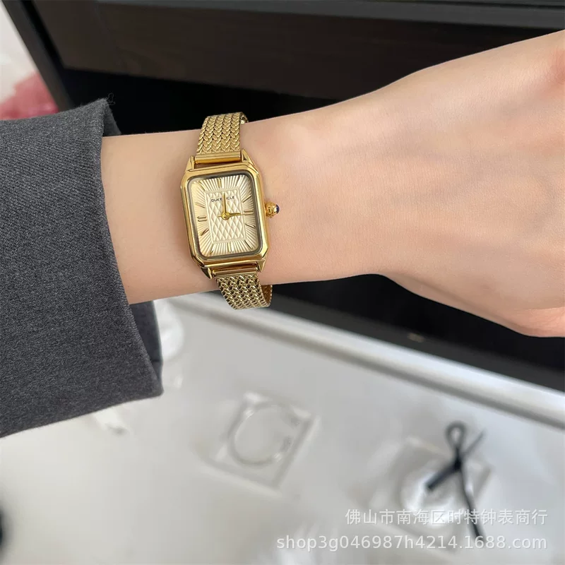 Rectangular classic small design watch, light luxury style, high-quality style