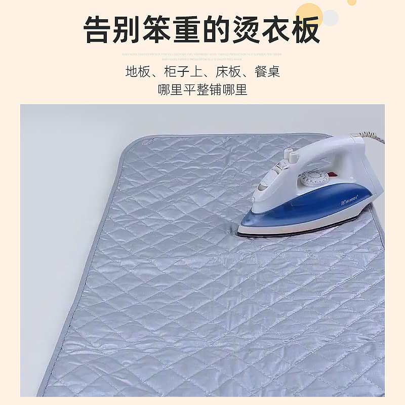 Algodón engrosado recubierto de plata tabla de planchar hogar plegable portátil tabla de planchar viaje hotel dormitorio escritorio almohadilla de planchado