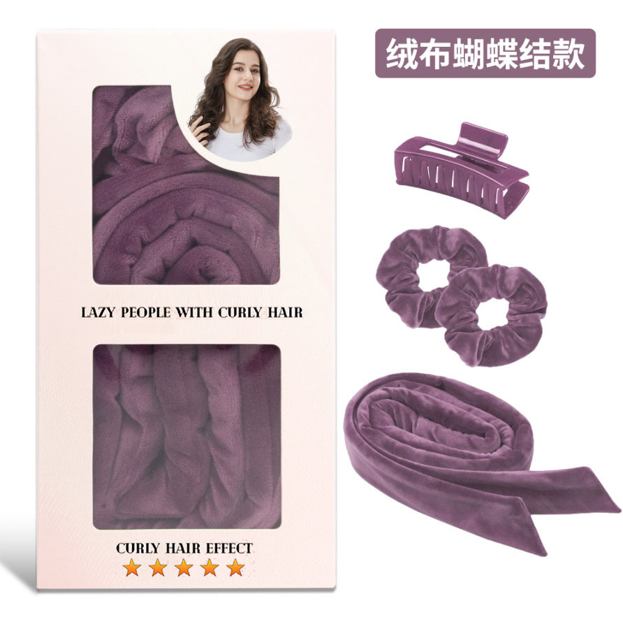 Amazon bowknot perezoso no caliente palo de curling estampado de leopardo sueño Pelo Rizado artefacto gran ola rizador de pelo de algodón de seda