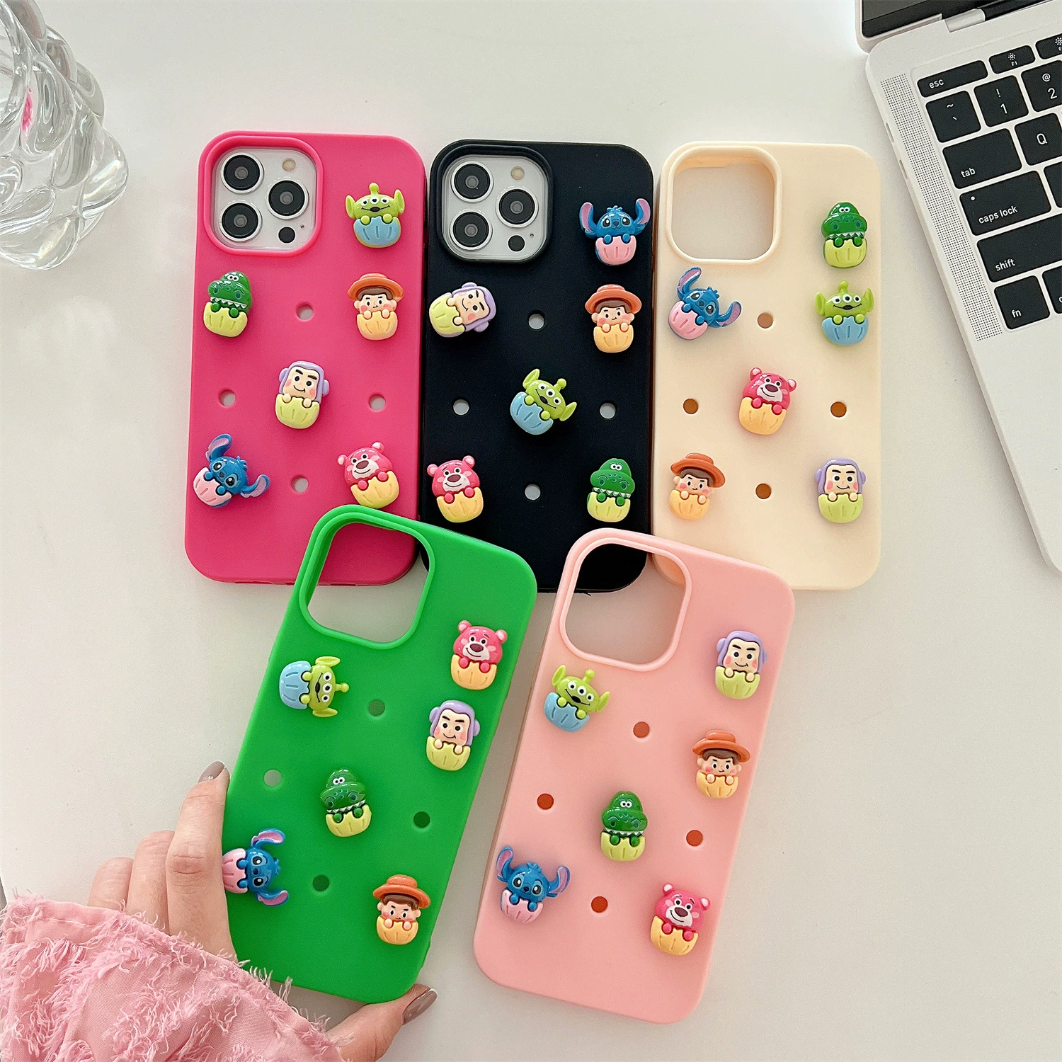 Apple, трёхмерная мультяшная игрушка, iPhone16 Pro, iPhone15, совместимый чехол для телефона, силиконовый чехол для iPhone13 Pro, ручной работы