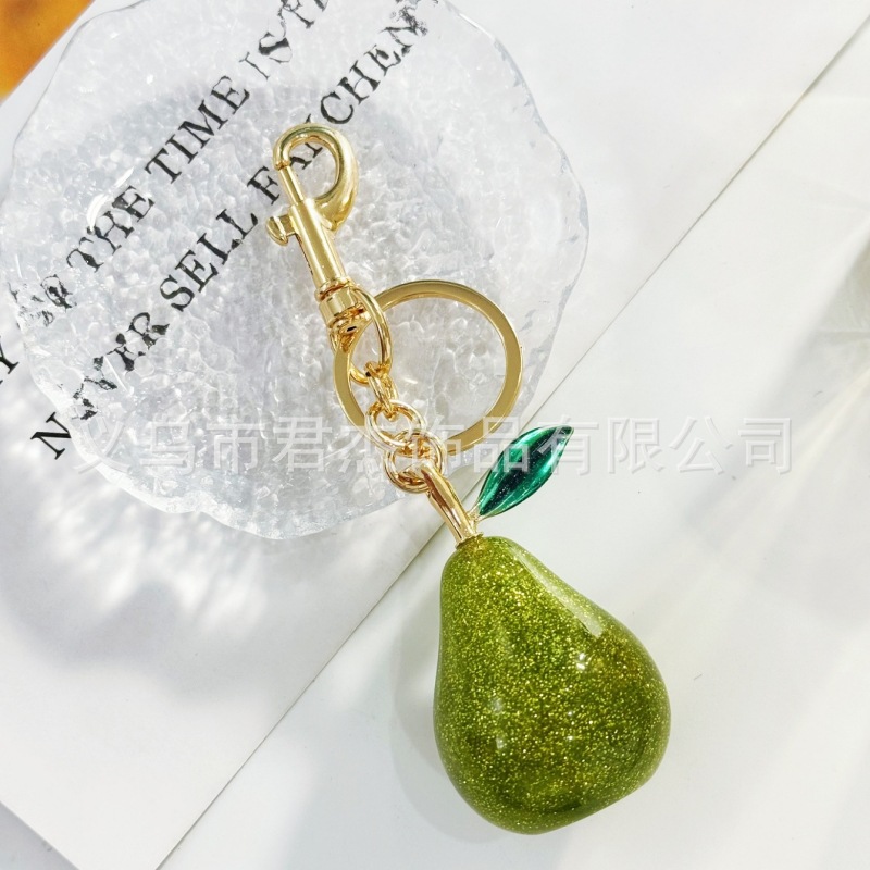 さくらんぼのキーホルダーアクセサリーのバッグのストラップがおしゃれで美しい水晶樹脂車センチ車のキーホルダーの女性