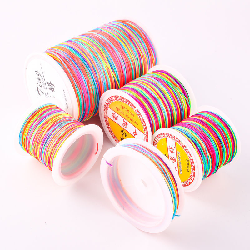 博婷端午节五彩绳 diy手工编织绳七彩编发手链绳玉绳玉线72号线