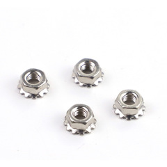 304 stainless steel anti-loosening hex K-type nut factory with outer teeth screw cap M3/M4/M5/M6 nuts
