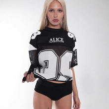 欧美外贸新款夏季印花数字运动时尚百搭短袖T恤上衣女装