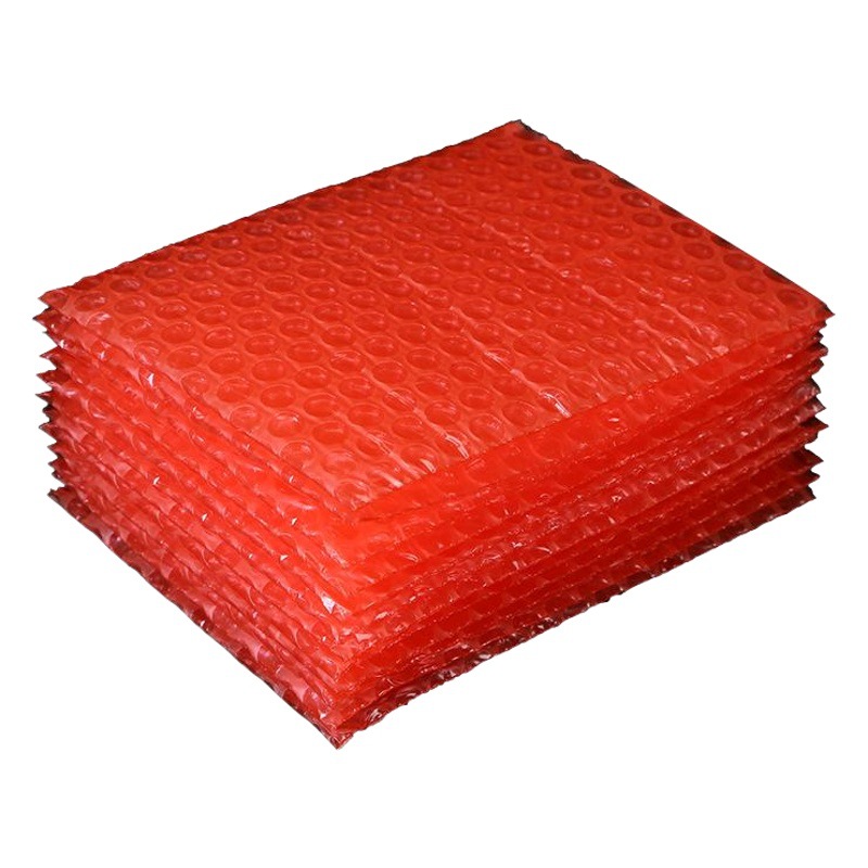Medio grueso rojo anti-estática bolsa de burbuja tira transparente expreso embalaje buffer bolsa de burbuja a prueba de golpes electrónico bolsa de burbuja