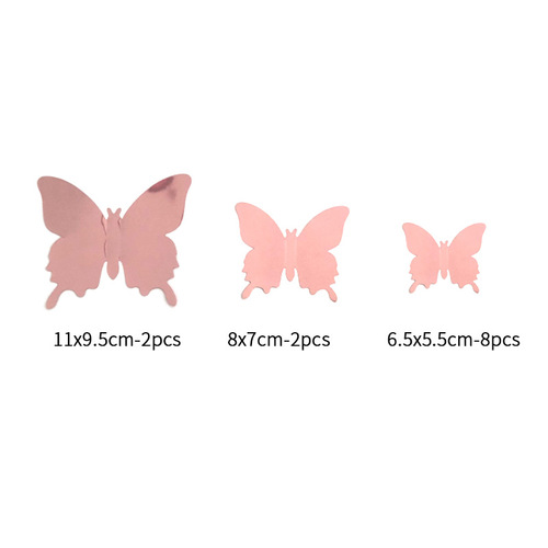 Fanxi 12 three-dimensional mirror butterflies, fashionable and creative mirror butterflies, wall stickers, bedroom and living room decoration stickers