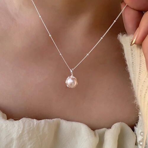 Niche high-end exquisite single pearl necklace for women, versatile accessories, temperament, non-fading clavicle chain, new product