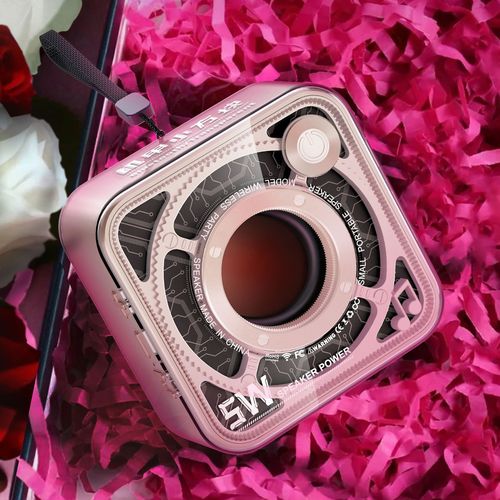 Mecha small square Bluetooth speaker transparent mechanical retro style small steel cannon mini new creative gift speaker