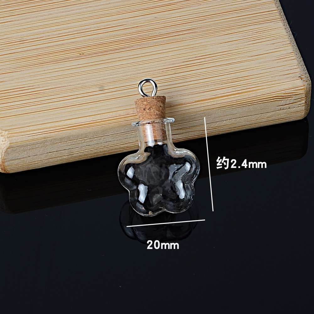 Transfronterizo exclusivo mini botella especial en forma de corcho deseando botella de vidrio transparente colgante pequeña botella de forma DIY