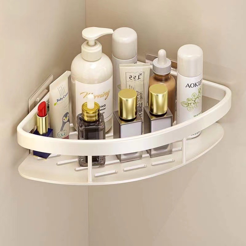 Estante de almacenamiento de baño blanco sin perforación inodoro inodoro inodoro de almacenamiento en la pared estante de pared de aire de crema