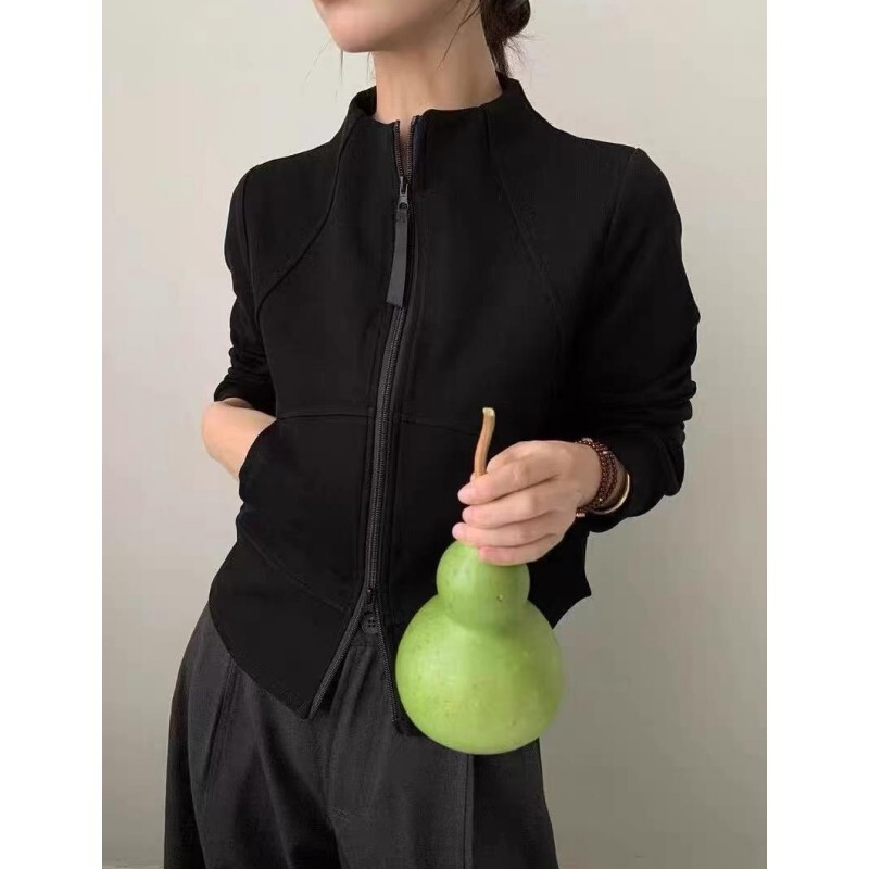 European-Style Stand-Collar Zip-Up Sweatshirt for Women, 2026 Autumn and Winter New Thickened Slim-Fit Slimming Sports Casual Jacket