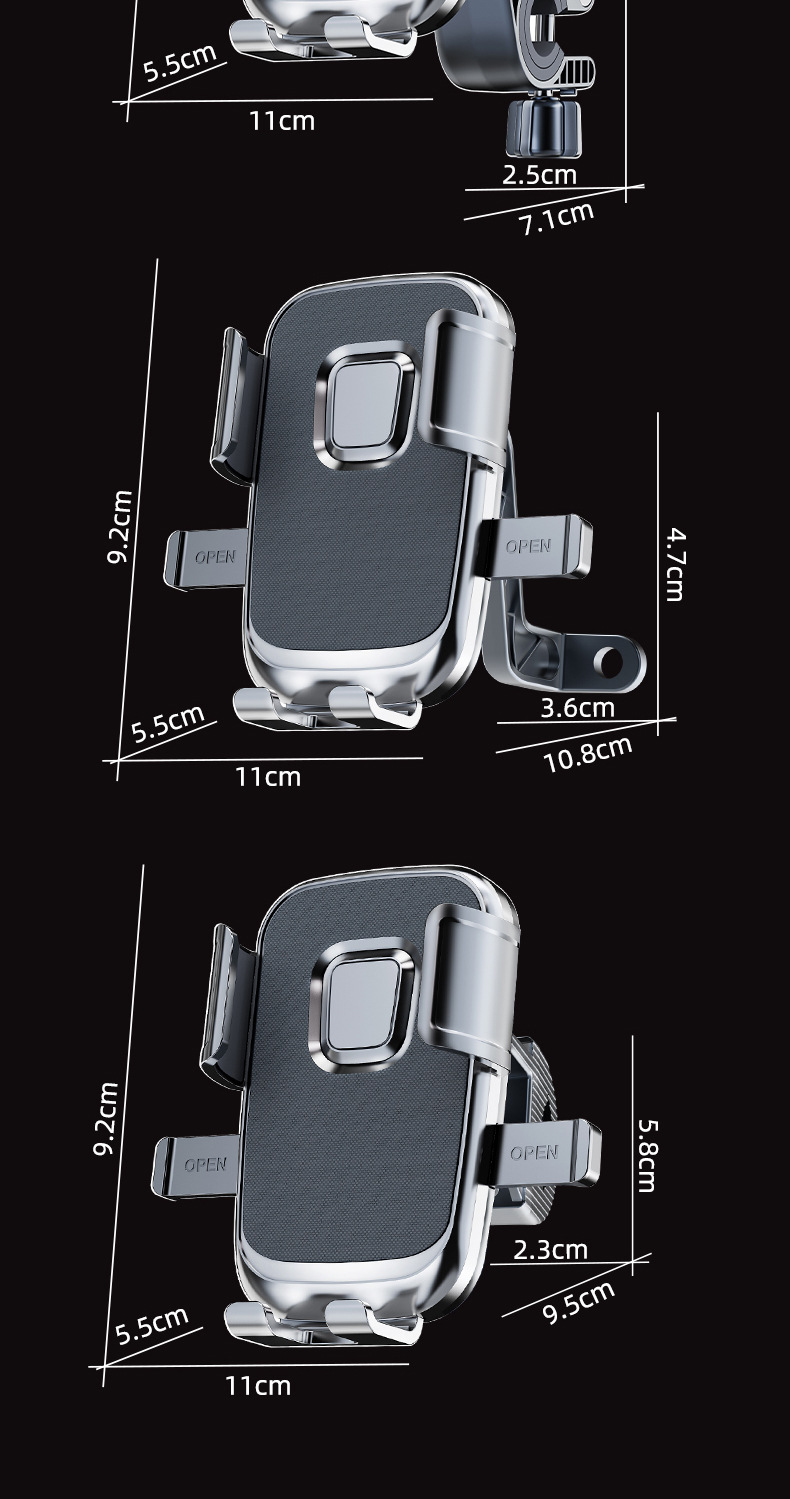 Cross-Border Electric Vehicle Mobile Phone Holder, Takeaway Motorcycle Bicycle Shock-Absorbing Outdoor Universal Mobile Phone Navigation Holder