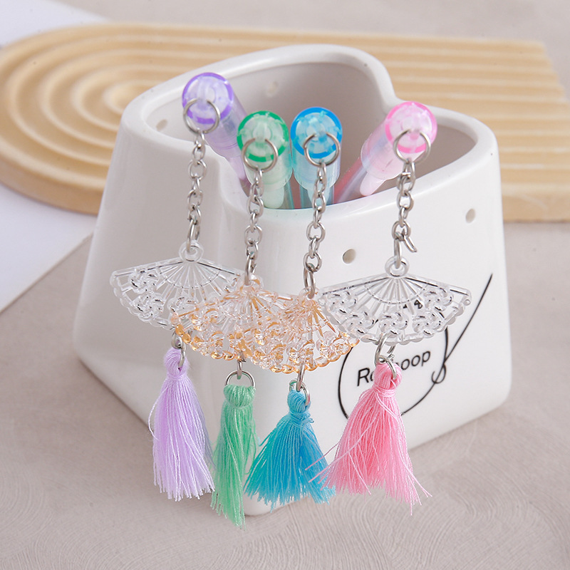 INS chica corazón colgando pluma lindo estudiante papelería colgante pluma de gel pluma de agua de cadena pluma de firma de Oficina Creativa