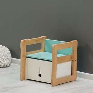 Montessori Multifunctional Chair and Bookshelf Set Solid Wood and Plywood Baby Items Storage Bookshelf