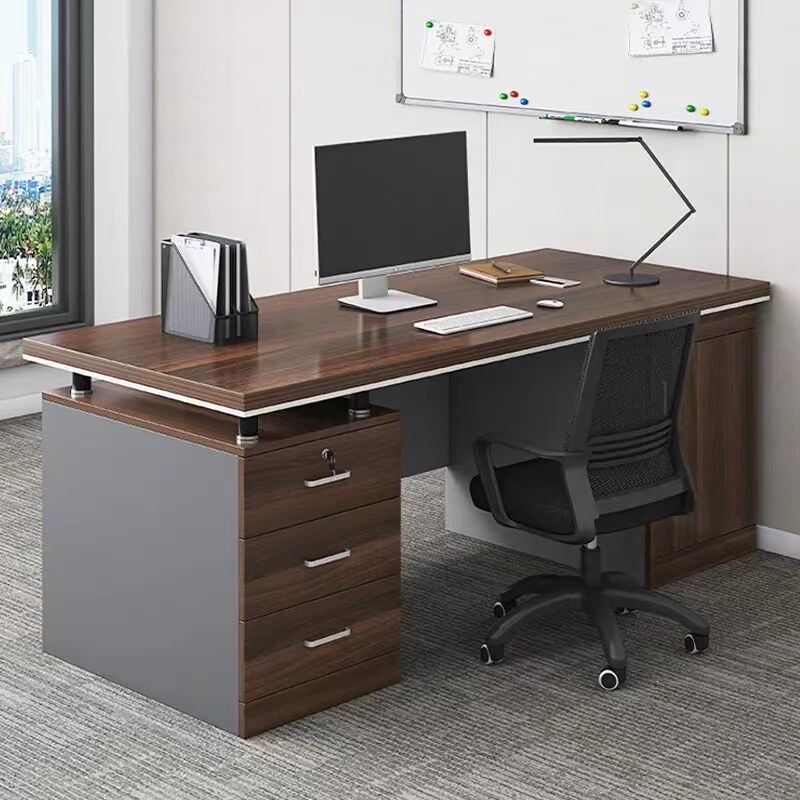 Boss desk office desk and chair set with drawers, home computer desk, simple modern desktop office desk Boss desk office desk and chair set with drawers, home computer desk, simple modern desktop office desk