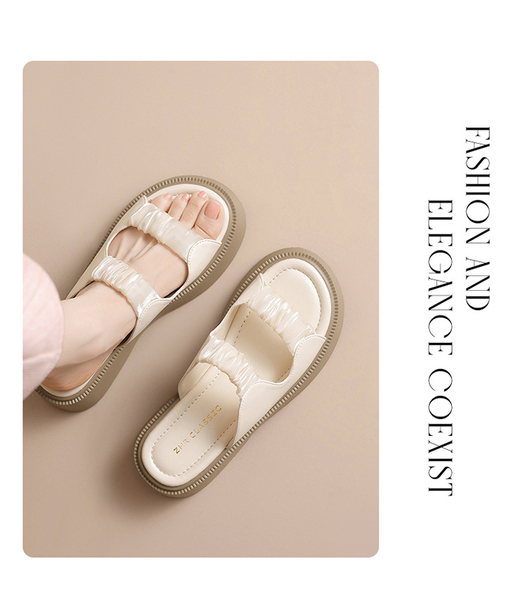 Dép tông nữ đế xốp dày dáng bánh xốp, quai ngang mềm mại, phù hợp đi biển và dạo phố — JF10T màu be chi tiết 16