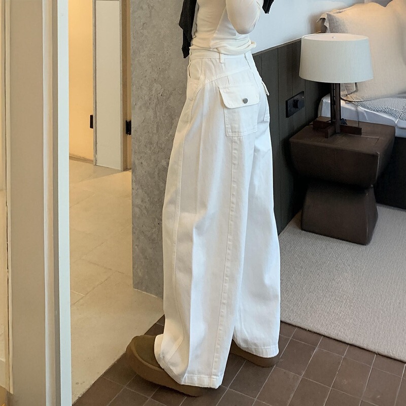 Lazy Style Commuting Casual Wide-Leg Jeans for Women, New Spring and Autumn Loose Fashion Ins Trendy Straight-Leg Jeans Lazy Style Commuting Casual Wide-Leg Jeans for Women, New Spring and Autumn Loose Fashion Ins Trendy Straight-Leg Jeans