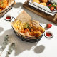 Restaurant French Fries Basket Snack Basket American Creative Stainless Steel Fried Chicken Fried Food Chicken Wings Leg Plate Dish Container