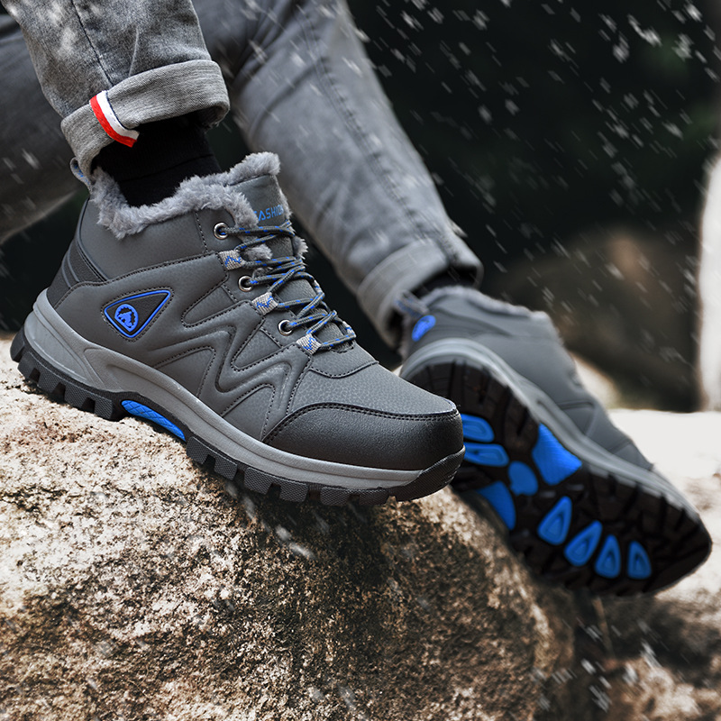 2023 Men's outdoor sports hiking shoes with velvet waterproof, splash, dirty and easy to clean hiking shoes_voghion.com