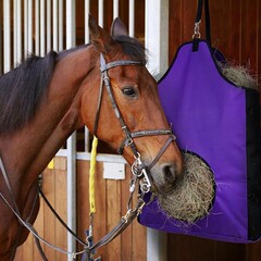 新しい乗馬用品吊り下げ多孔質牧草ネットバッグ馬の餌袋干し草袋給餌袋馬具
