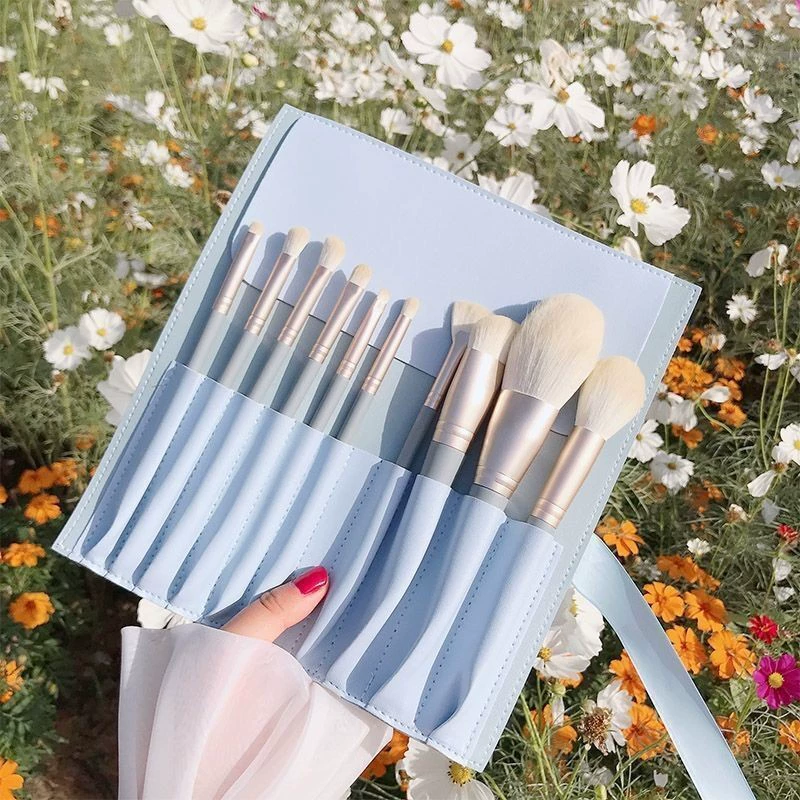 Набор кисточек для concealer мягкий — полный набор кистей для макияжа, несколько цветов, 9–13 шт с косметичкой