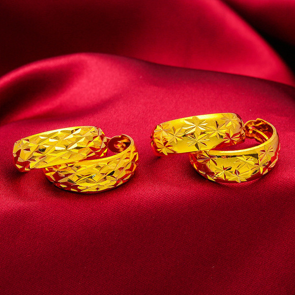 Copper golden retro earrings