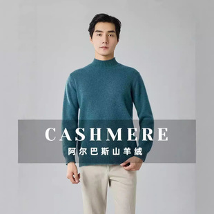 Business Entry Luxury Cashmere Sweater Men's Half-turtleneck Seven-stitch Thickened Wool Sweater Pullover Sweater Autumn and Winter New Arrival Sweater