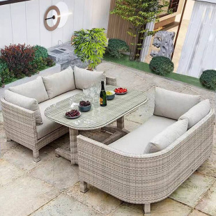 Outdoor Sofa Courtyard Balcony Rattan Outdoor Double Leisure Combination Open-air Creative Storage Table and Chair Sun Protection