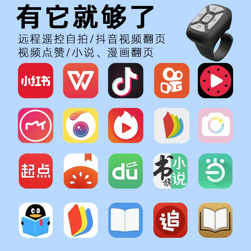 Ring, rechargeable remote control for charger, mobile phone