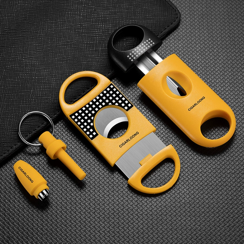 Кубинские ножницы для сигар, портативный сигарный нож из трех частей, острые V-образные ножницы, дрель для сигар, Круглый дырокол, сигарный костюм