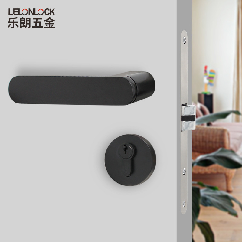 Fabricante personalizado aleación de zinc sólida manija ovalada manija silenciosa absorción tipo separación cerradura interior minimalista