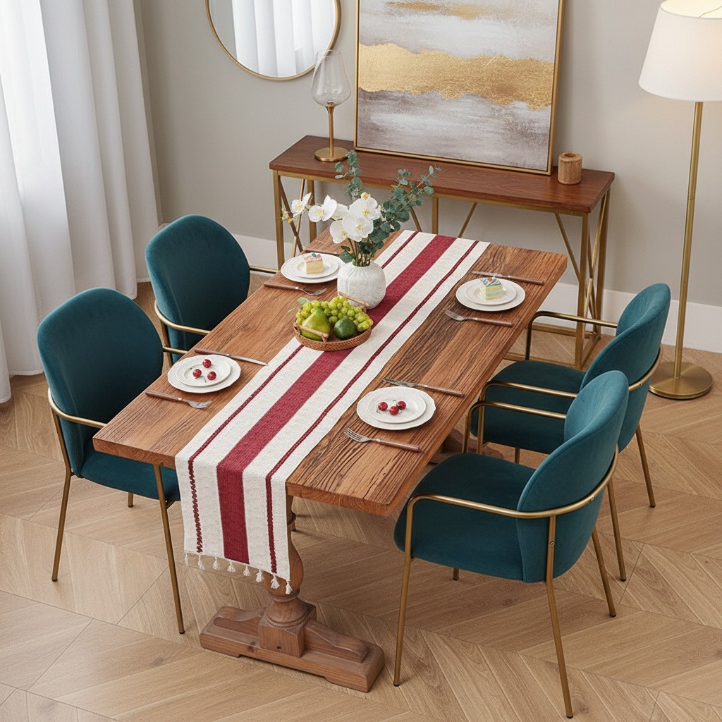 Bandera de mesa de cuerda de cáñamo transfronteriza americana francesa decoración de mesa de Navidad almohadilla de mesa mesa toallas de mesa almohadilla de mesa roja