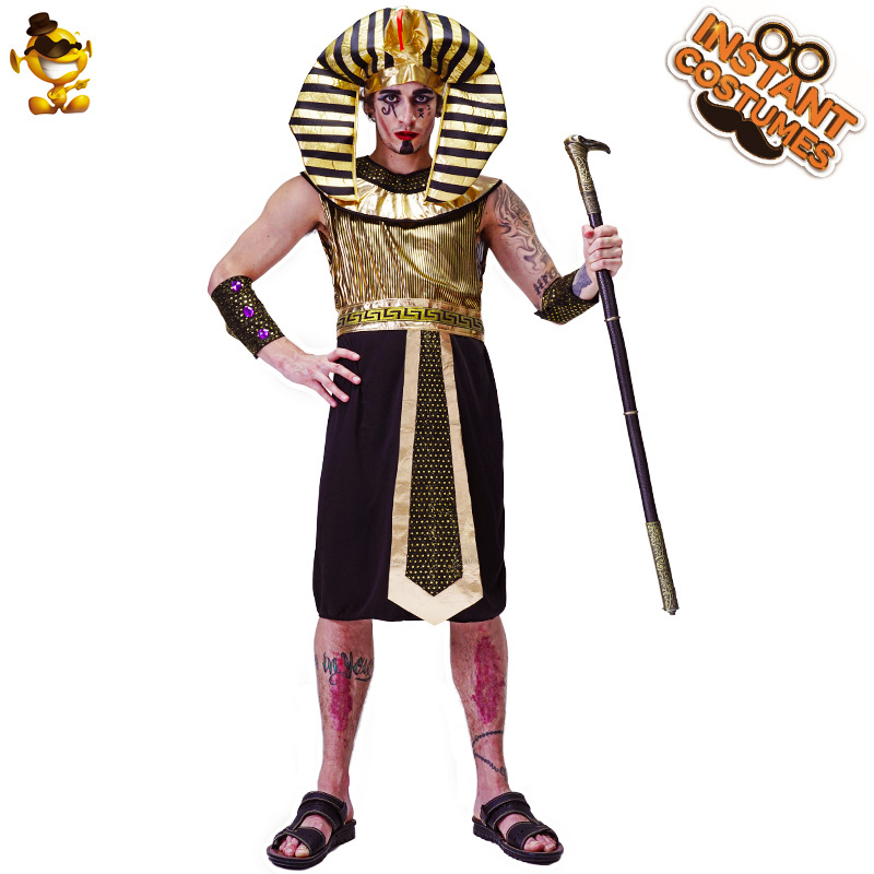 Adulto hombres Antiguo Egipto Rey Fiesta de Halloween traje hombre grande Faraón traje Cosplay