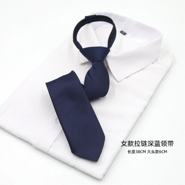 Women's zipper deep blue tie