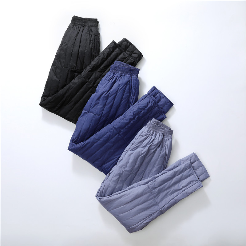 90% white duck down lightweight down pants, unisex, inner cotton lining, suitable for middle-aged and elderly people, plus size, ultra-thin, high-waisted