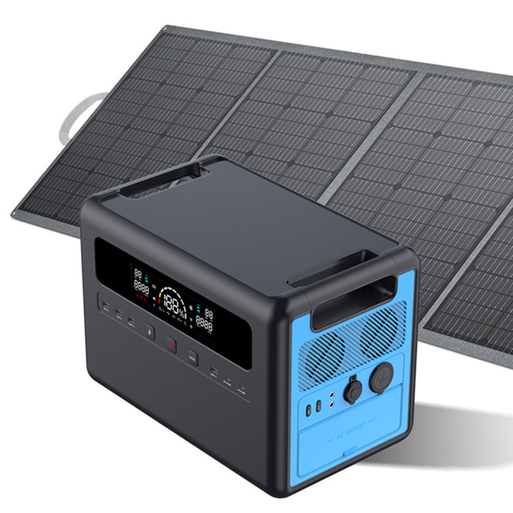 Fuente de alimentación de almacenamiento de energía de carga rápida con inversor bidireccional de 2400W de 2 grados 220V/110V batería de fosfato de hierro y litio fuente de alimentación al aire libre