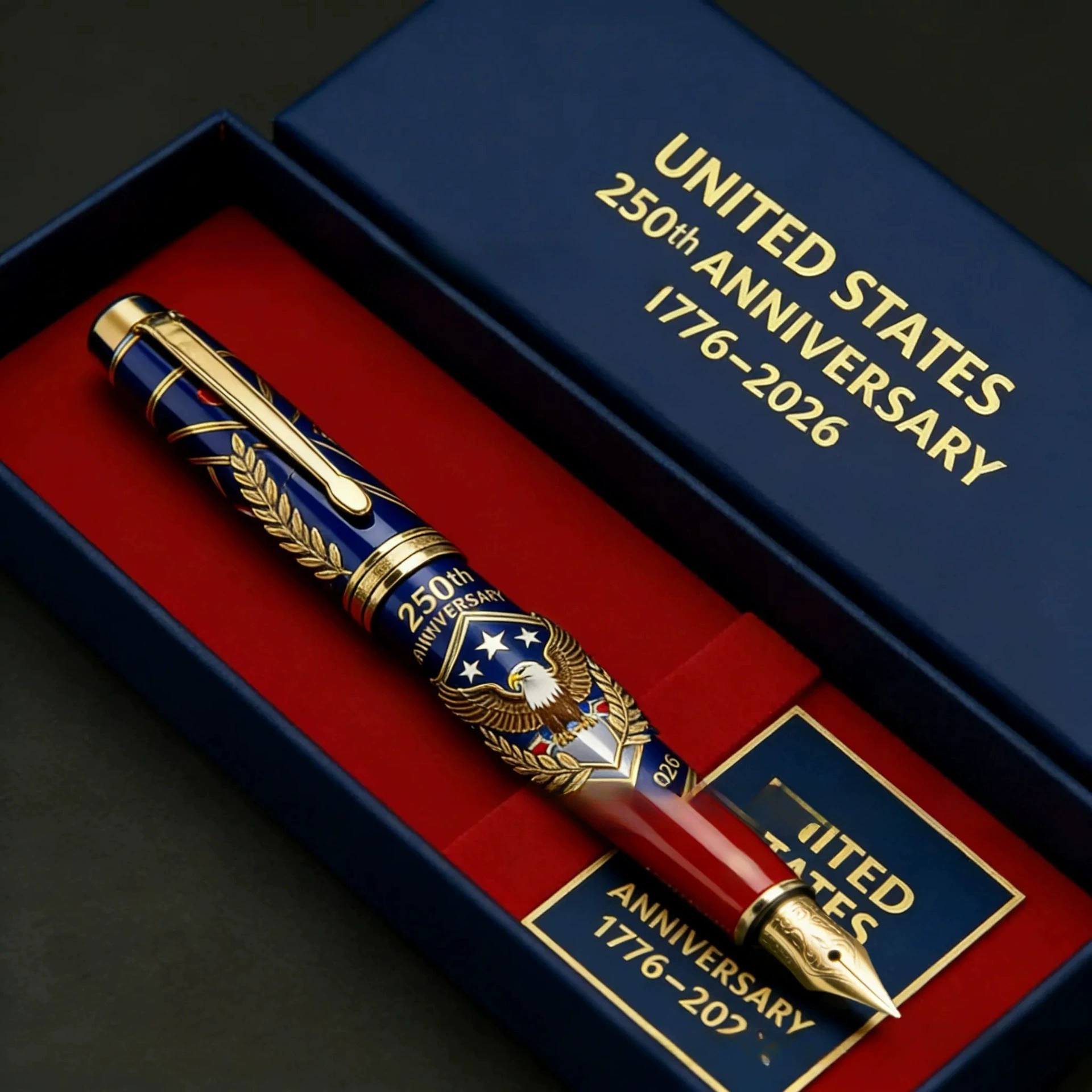 [跨境 250th U.S. Anniversary Pen & Notebook Set 250周年笔记本]