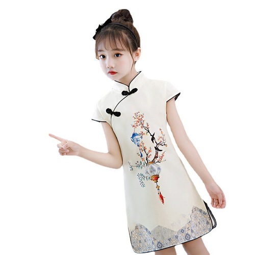 Children Chineses dresses Qipao Dresses for girls cheongsam baby Chinese wind qipao dress with short sleeves folk children dress