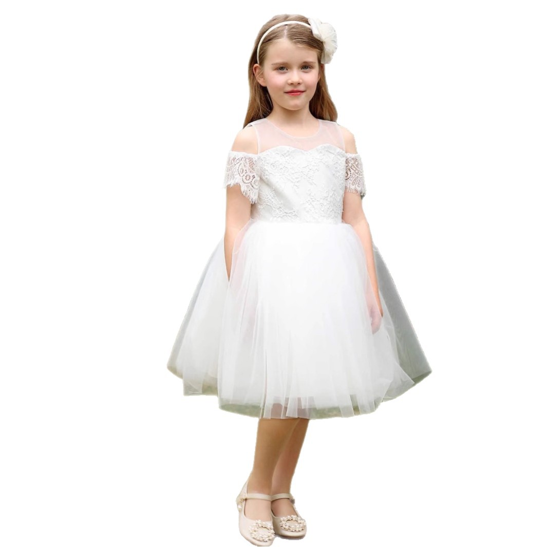 Princess Dress For Children Summer Short Sleeved Tulle Skirt Outfit Stylish Girls Clothing Casual Daywear For Kids【Pre-sale | Ships In 15 Days】_voghion.com