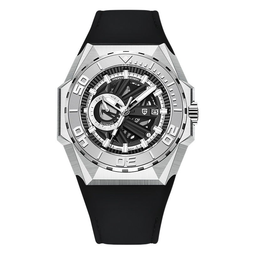 Pagani bojiani YS007 reloj de hombre dial grande reloj mecánico automático creativo reloj de hombre de acero inoxidable hueco