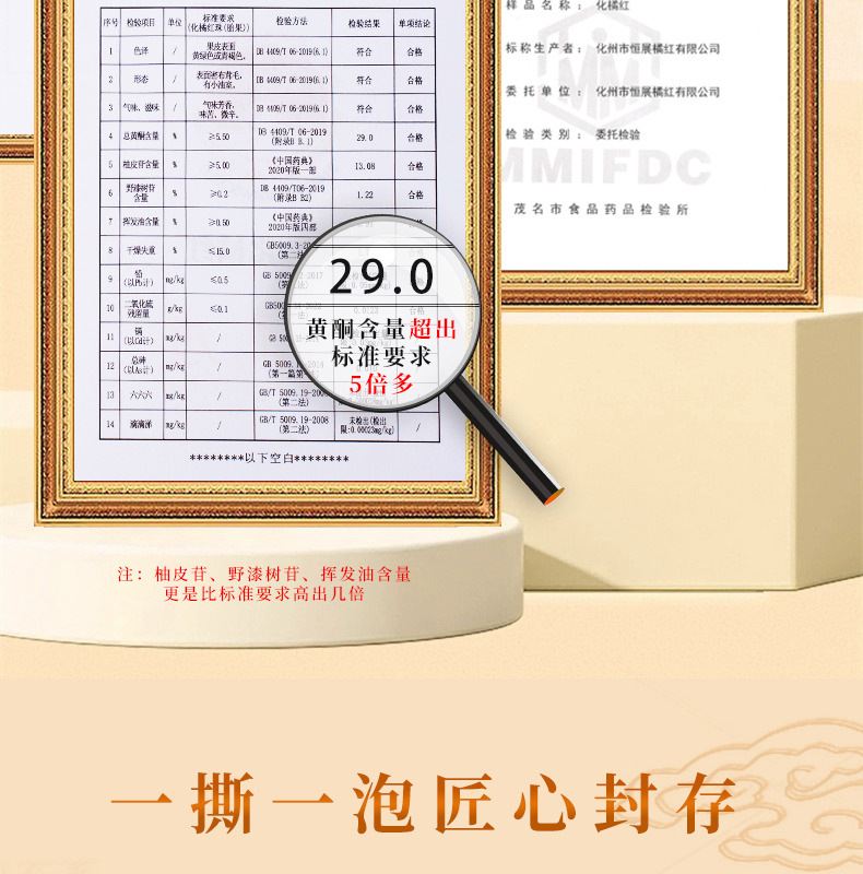 Huazhou Tangerine Peel Tea Hua Ju Hong Citrus Grandis Exocarp 150g Aged Loose Herbal Tea for Daily Brewing specifications