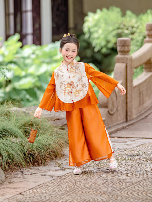 2025新中式改良汉服套装古风男女同款唐装表演节日超仙香山红叶|undefined