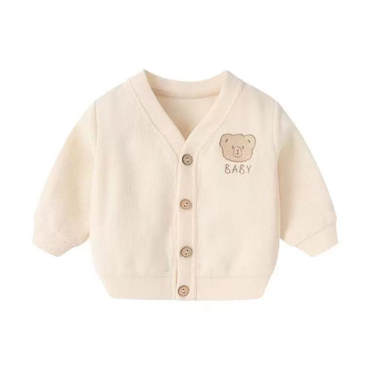 春秋款婴幼儿开衫男女宝宝外套小熊开衫糖果色长袖洋气薄款外出服