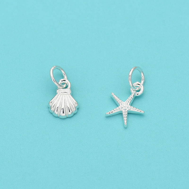Mini Starfish Small Shell Pendant S925 Sterling Silver DIY Beaded Accessories Crystal Pearl Bracelet Bracelet Small Pendant Mini Starfish Small Shell Pendant S925 Sterling Silver DIY Beaded Accessories Crystal Pearl Bracelet Bracelet Small Pendant
