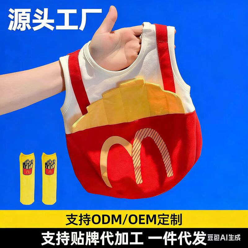 Pet Autumn Breathable Mcdonald's Fries Vest, Cute and Super Adorable for Small Dogs Like Pomeranian, Schnauzer, Bichon, and Cats
