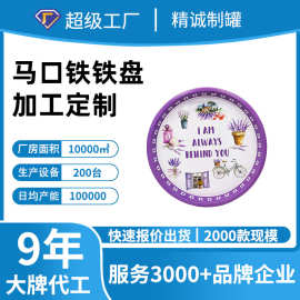 现货北欧风高级感盘子厂家一级马口铁家用复古圆盘高颜值餐盘