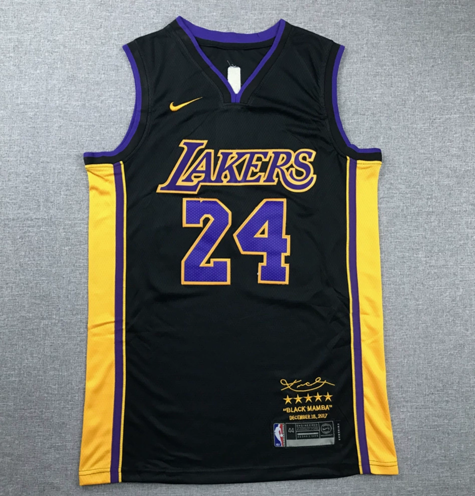 NBA вышитая баскетбольная майка No. 24 Kobe Мамба змея рисунок Kobe спереди No. 8 No. 24 Lakers Kobe Jersey