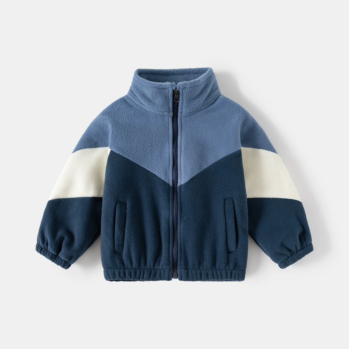 Детская двусторонняя флисовая куртка 2025 года, осенняя, для мальчиков, школьников, с цветными блоками, повседневная, теплая, модная, оптом